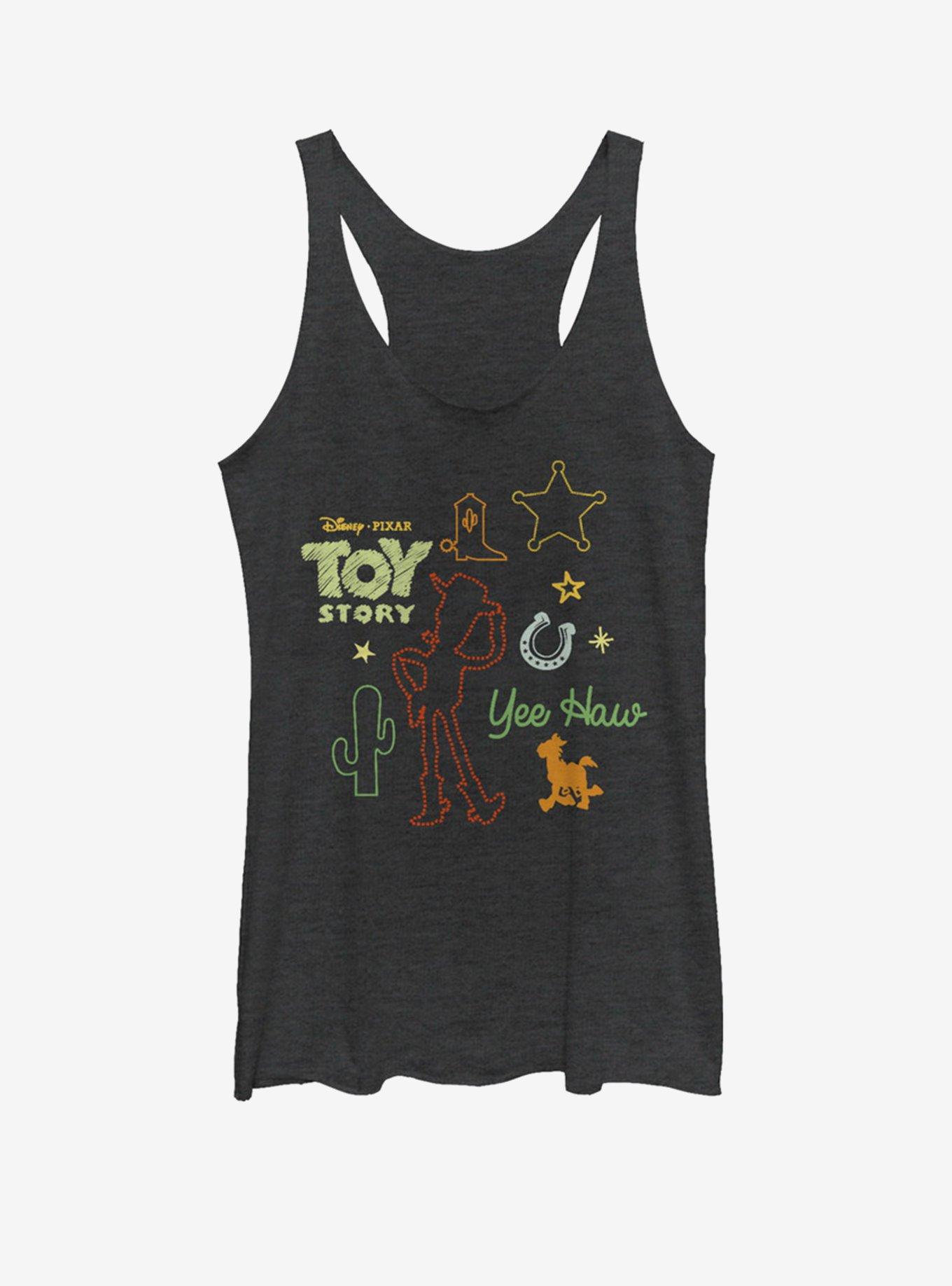 Disney Pixar Toy Story 4 Folk Story Girls Black Heathered Tank Top - BLACK