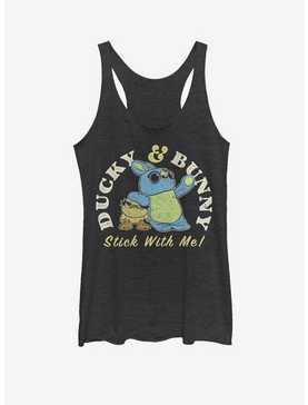 Disney Pixar Toy Story 4 Ducky And Bunny Brand Girls Black Heathered Tank Top, , hi-res