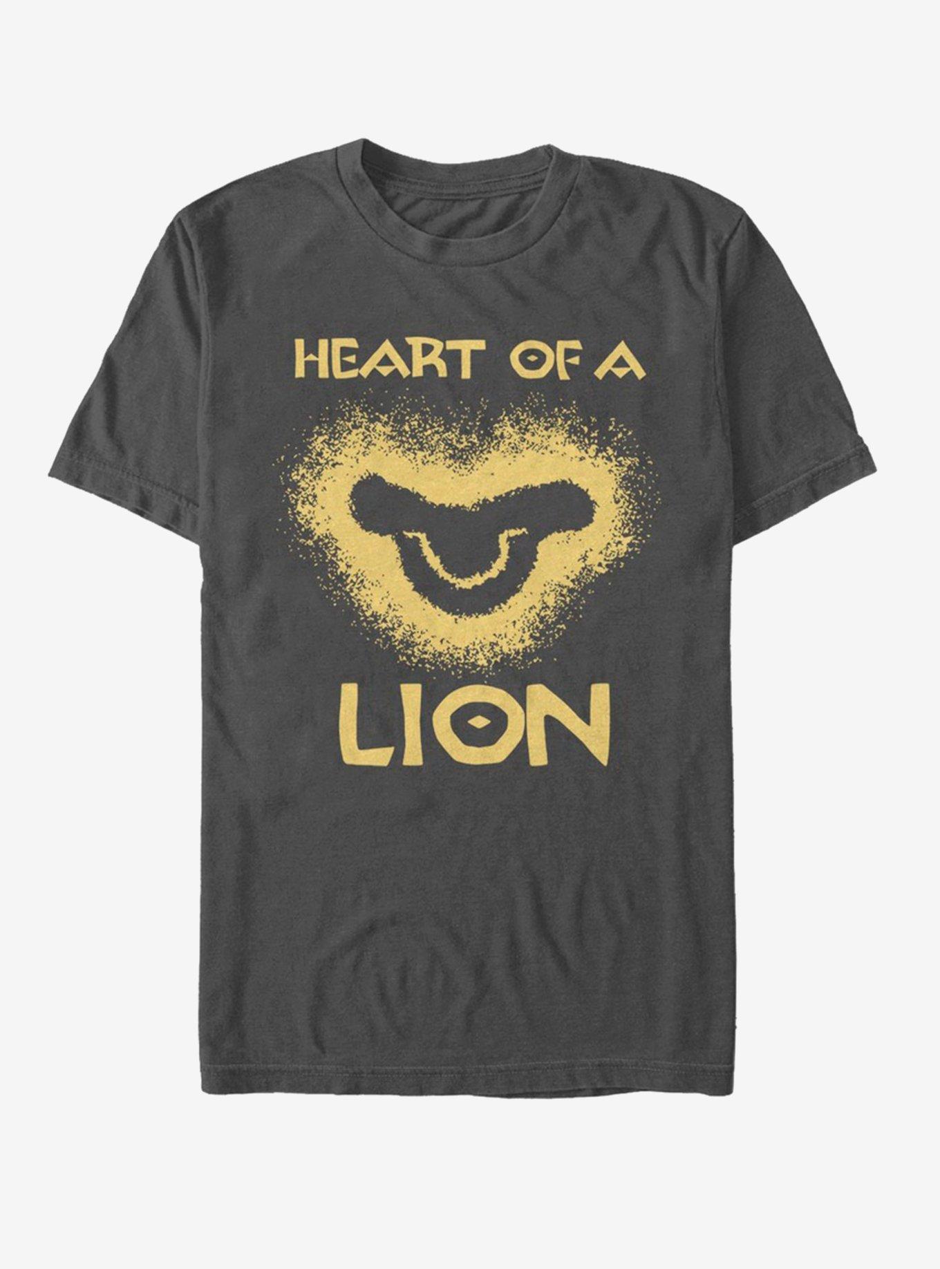 Disney The Lion King 2019 Lion Heart Charcoal Grey T-Shirt, CHARCOAL, hi-res