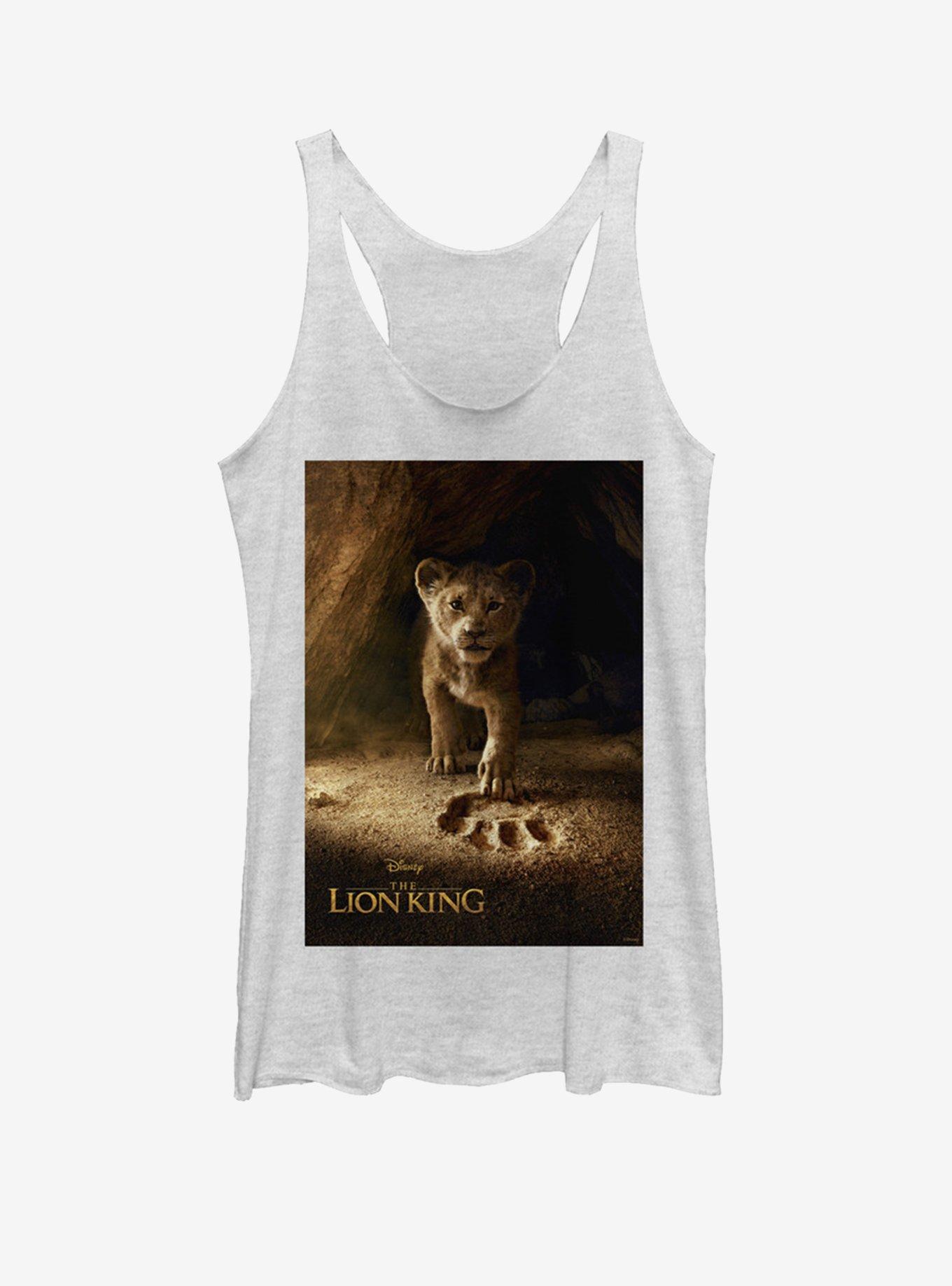 Disney The Lion King 2019 Simba Poster Girls White Heathered Tank Top, WHITE HTR, hi-res