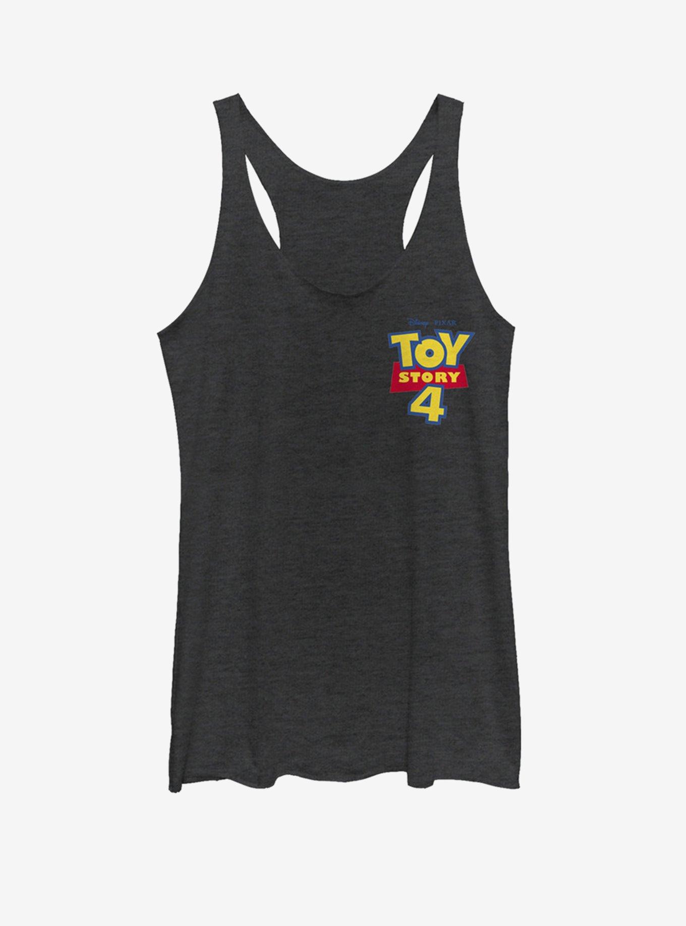 Disney Pixar Toy Story 4 Chest Color Logo Girls Heathered Tank Top, BLK HTR, hi-res