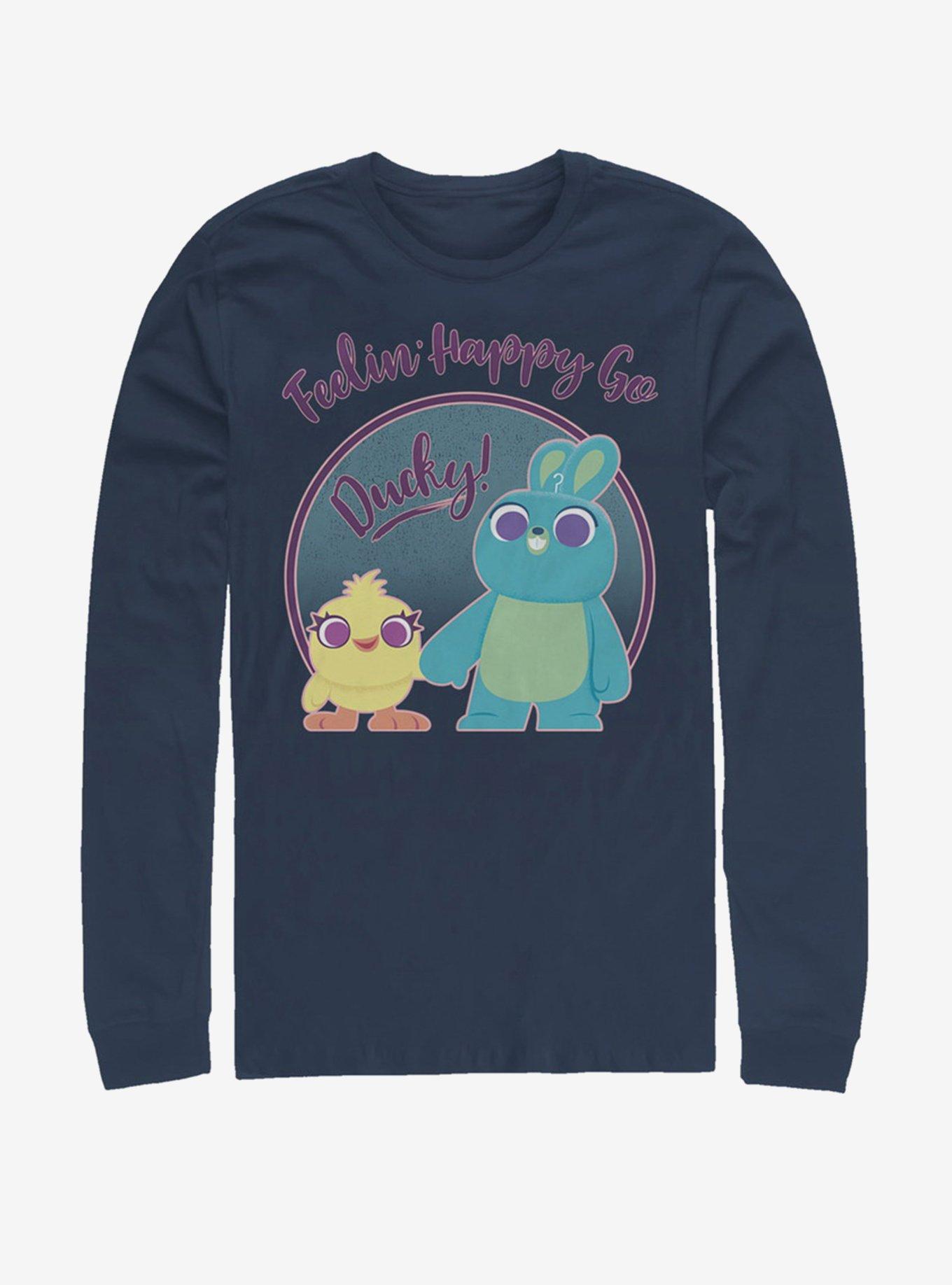 Disney Pixar Toy Story 4 Ducky Bunny Pastel Navy Blue Long-Sleeve T-Shirt