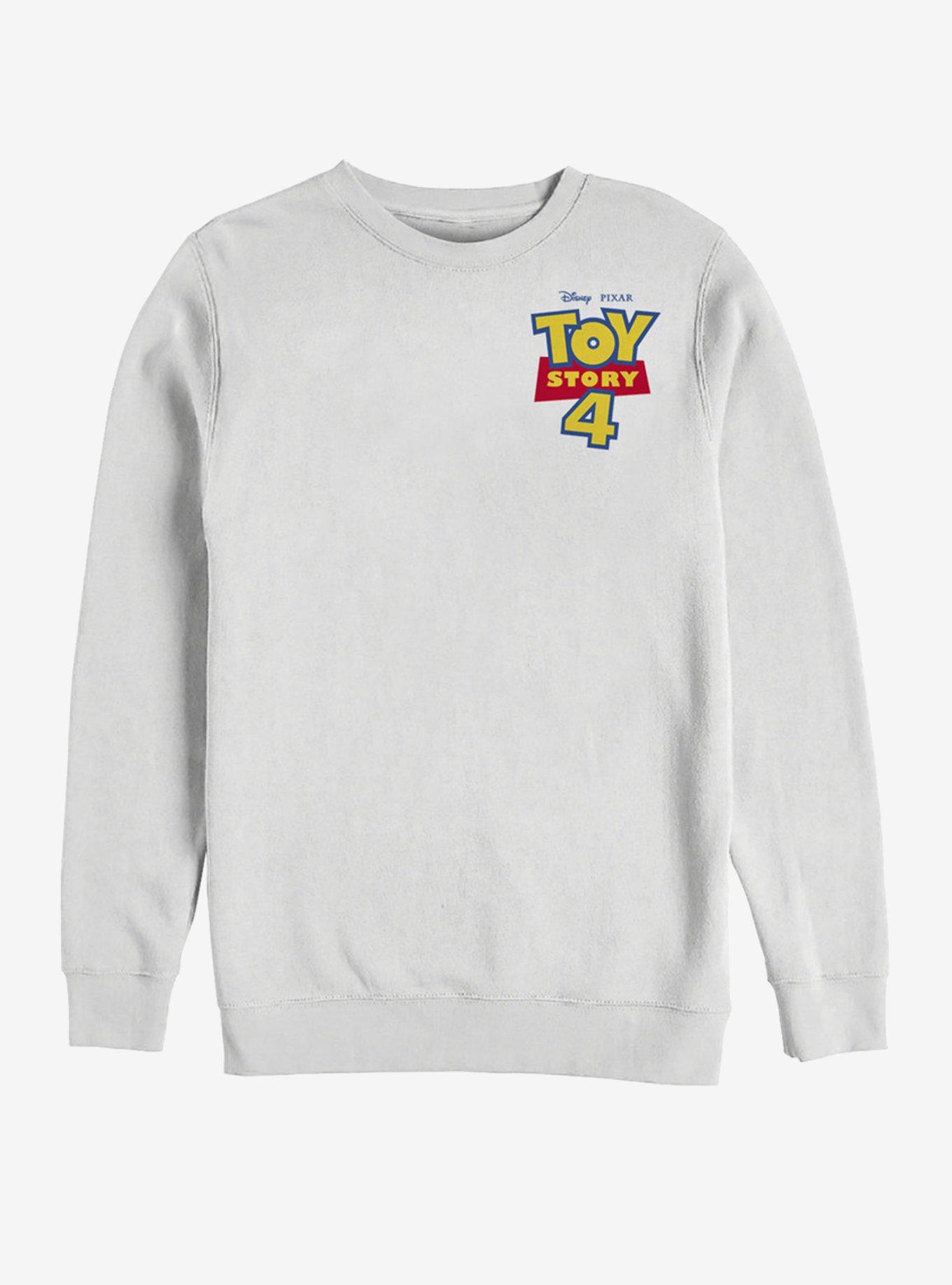 Disney Pixar Toy Story 4 Chest Color Logo White Sweatshirt, WHITE, hi-res