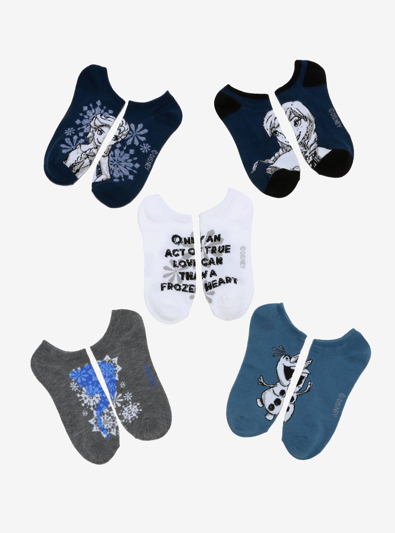 Disney Frozen Elsa Anna Olaf Ankle Sock Set - BoxLunch Exclusive, , hi-res