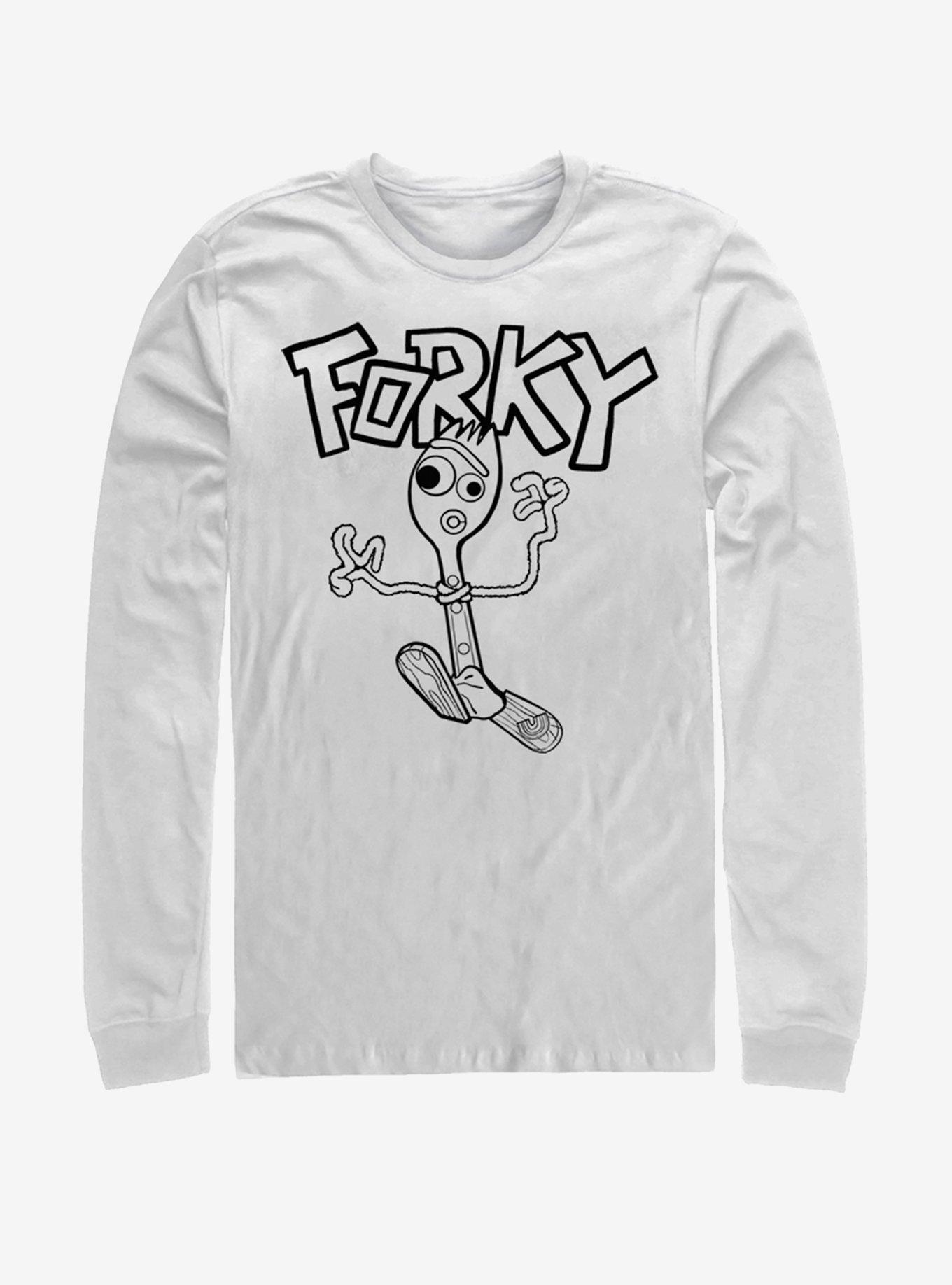 Disney Pixar Toy Story 4 Doodle Fork White Long-Sleeve T-Shirt, , hi-res