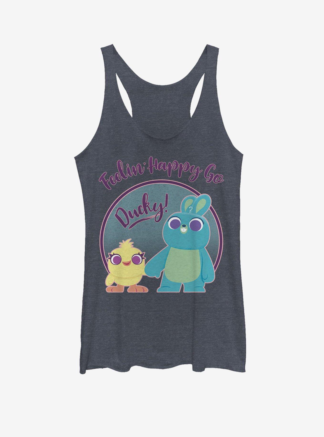 Disney Pixar Toy Story 4 Ducky Bunny Pastel Girls Navy Blue Heathered Tank Top