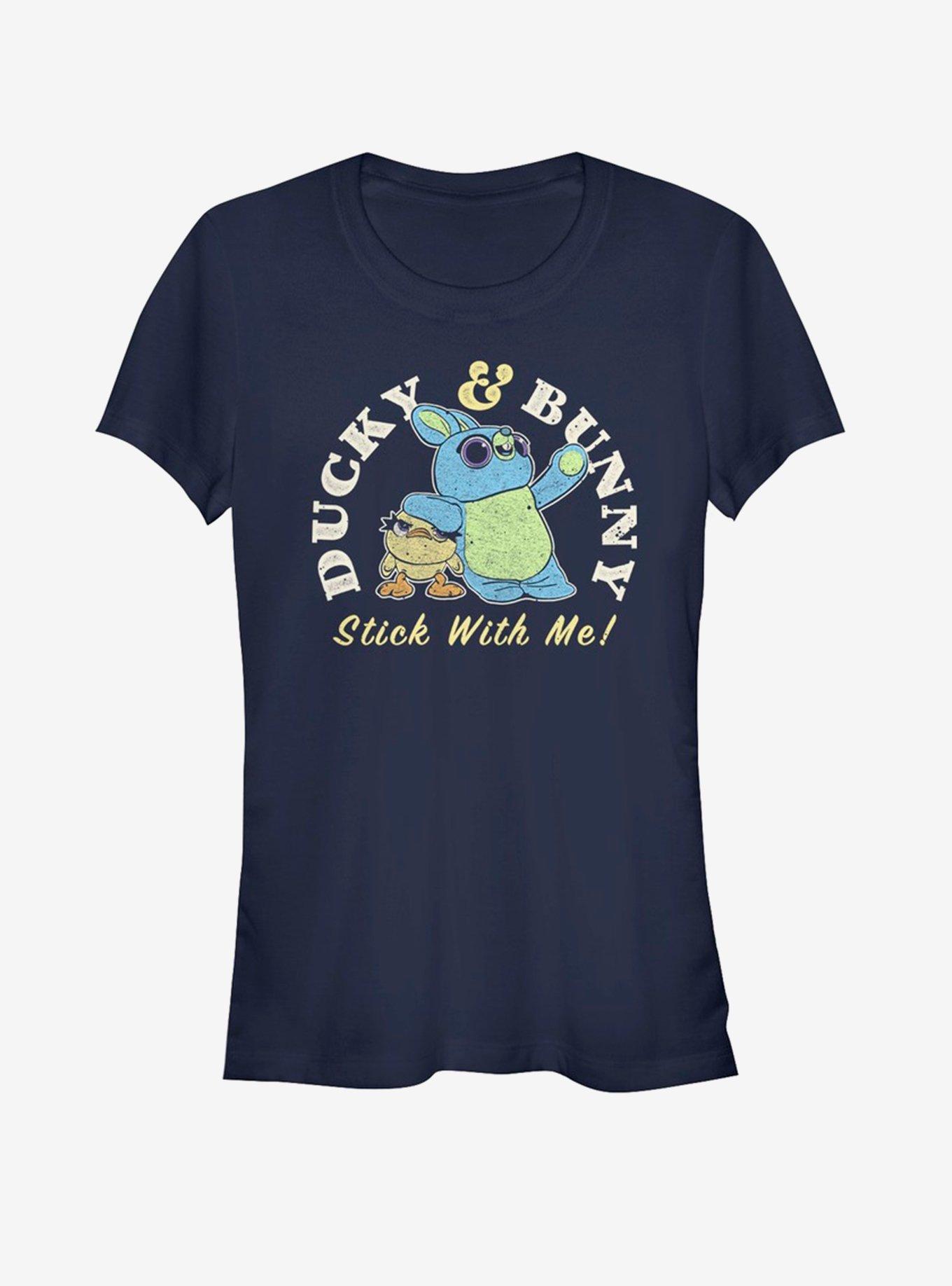 Disney Pixar Toy Story 4 Ducky And Bunny Brand Girls Navy Blue T-Shirt, NAVY, hi-res