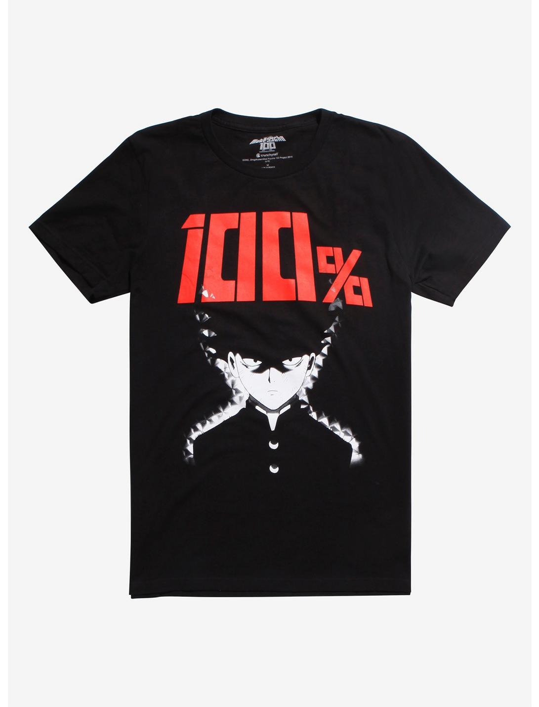 Mob Psycho 100 Power Level 100% T-Shirt, RED, hi-res