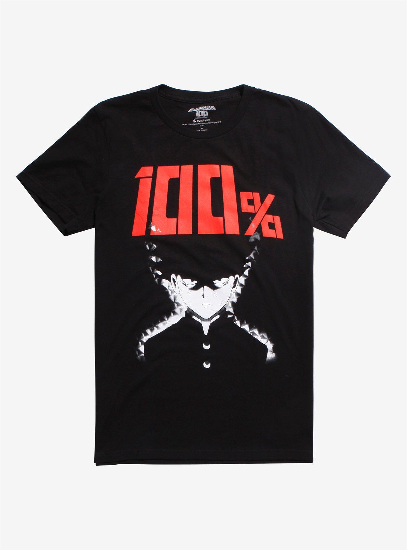 Mob Psycho 100 Power Level 100% T-Shirt, RED, hi-res