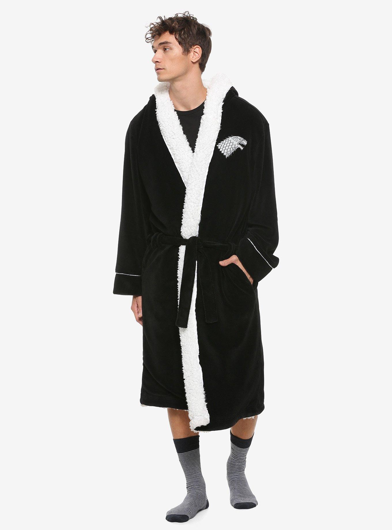 Game of Thrones House Stark Sherpa Robe - BoxLunch Exclusive, BLACK, hi-res