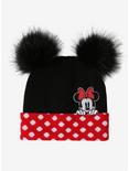 Disney Minnie Mouse Peek-a-Boo Pom Cuff Beanie - BoxLunch Exclusive, , hi-res