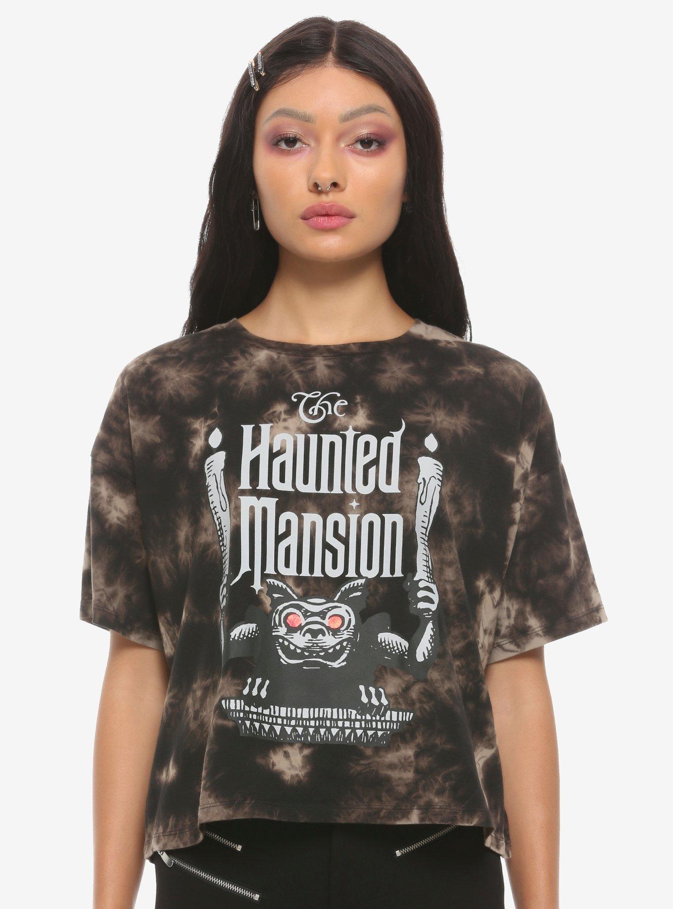 Her Universe Disney The Haunted Mansion Gargoyle Girls Crop T-Shirt, RED, hi-res