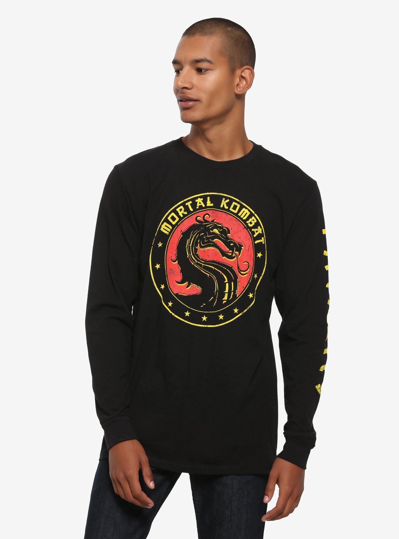 Mortal Kombat Fatality Long Sleeve T-Shirt - BoxLunch Exclusive, BLACK, hi-res
