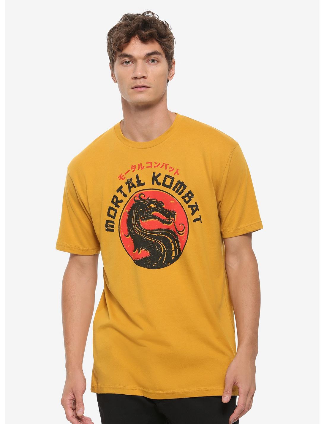Mortal Kombat Logo T-Shirt - BoxLunch Exclusive, YELLOW, hi-res