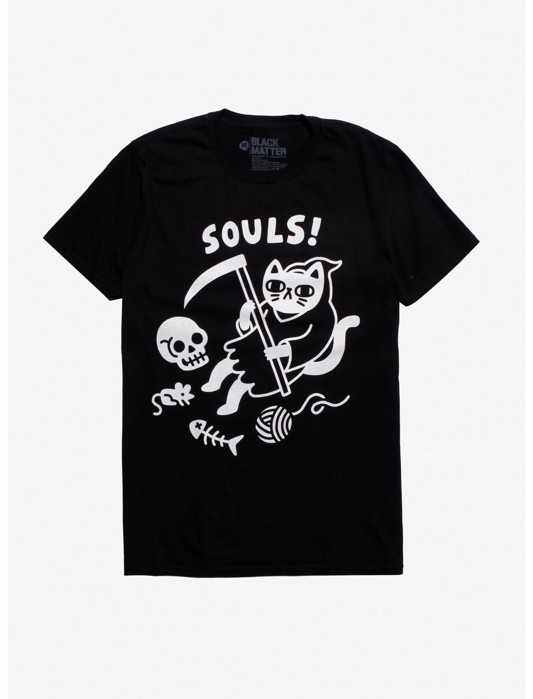 Death Cat T-Shirt By Obinsun, BLACK, hi-res