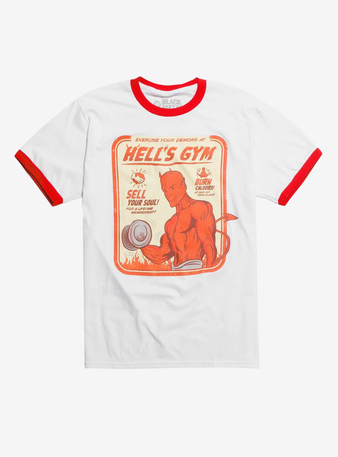 Hell's Gym Ringer T-Shirt, WHITE, hi-res