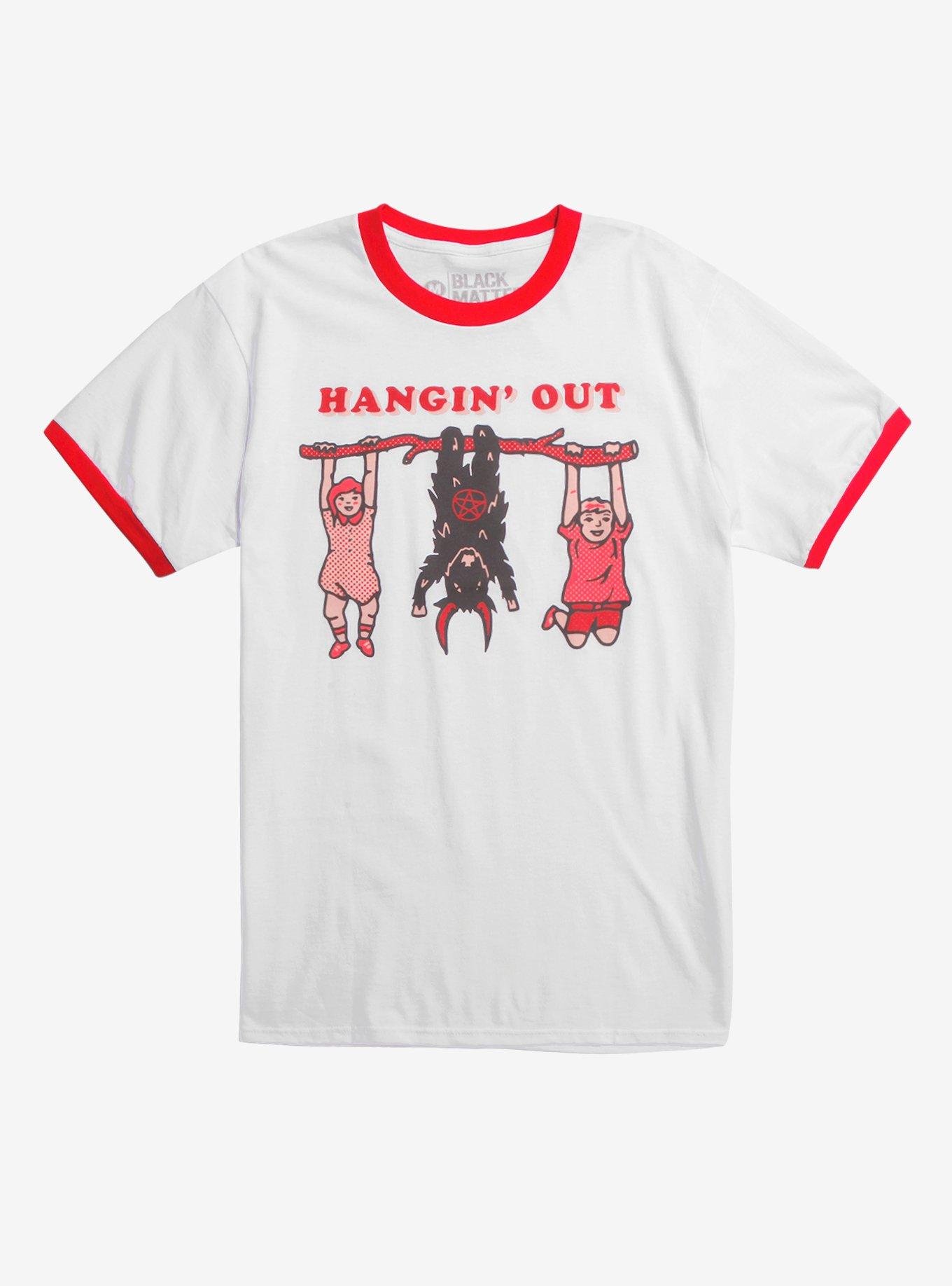 Hanging Out Ringer T-Shirt, WHITE, hi-res