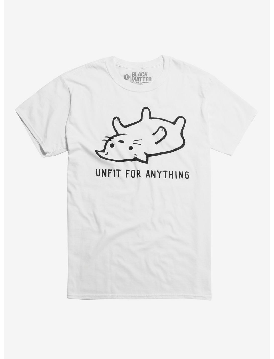 Unfit For Anything Cat T-Shirt, WHITE, hi-res