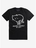 Anxious Suddenly Cat T-Shirt, BLACK, hi-res