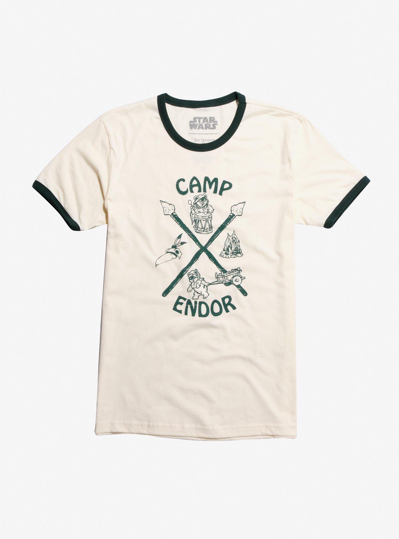 Our Universe Star Wars Camp Endor Women's Ringer T-Shirt - BoxLunch Exclusive, GREY, hi-res