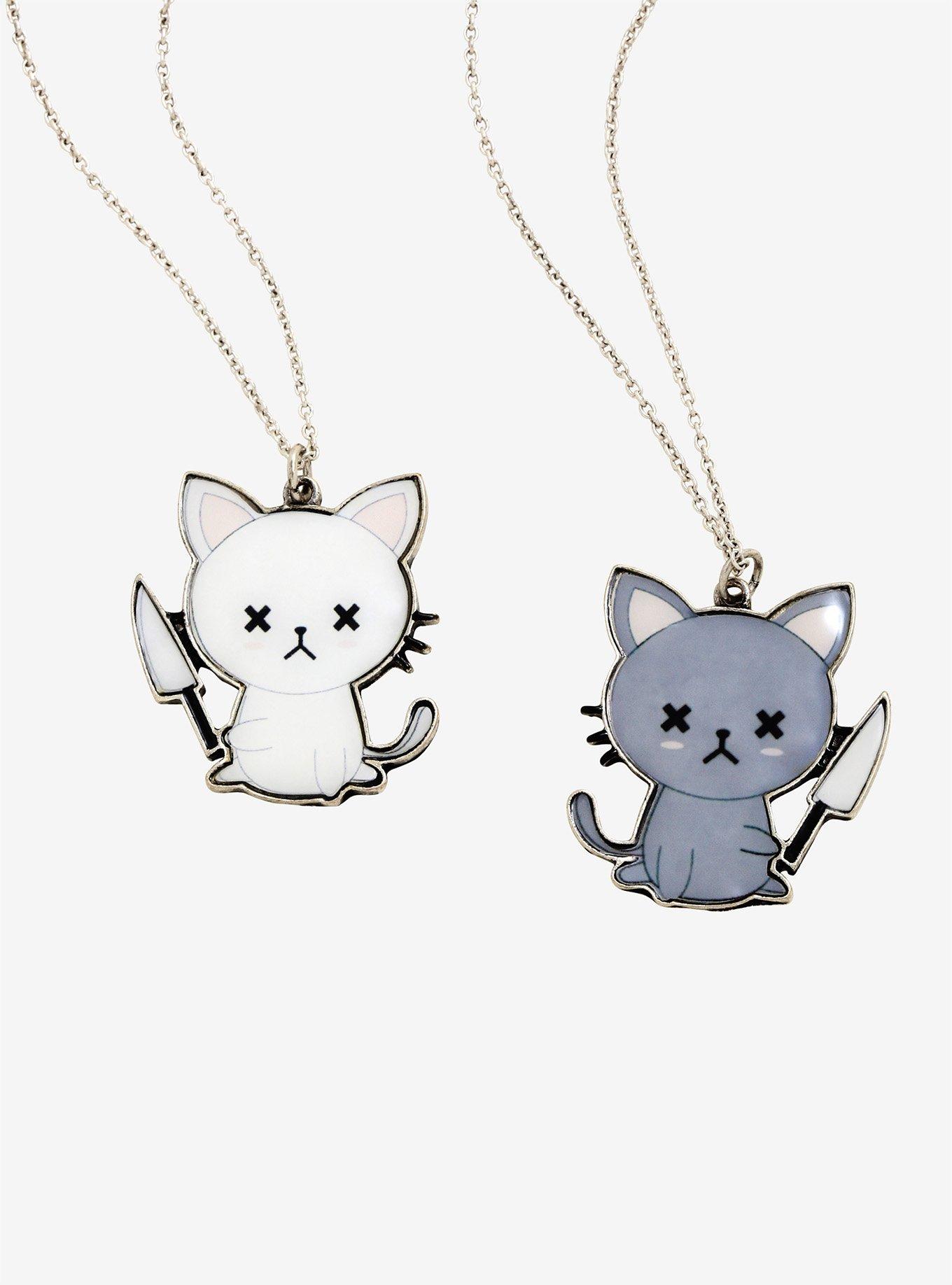 Cats With Knives Best Friend Necklace Set