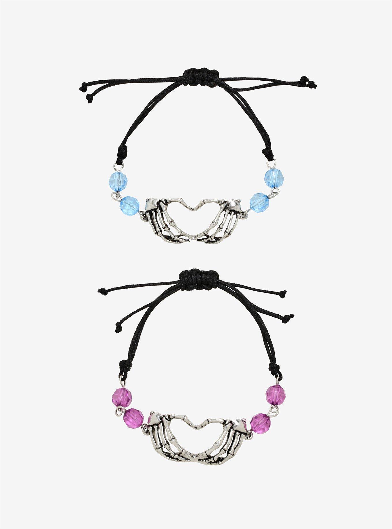 Skeleton Hands Best Friend Cord Bracelet Set, , hi-res