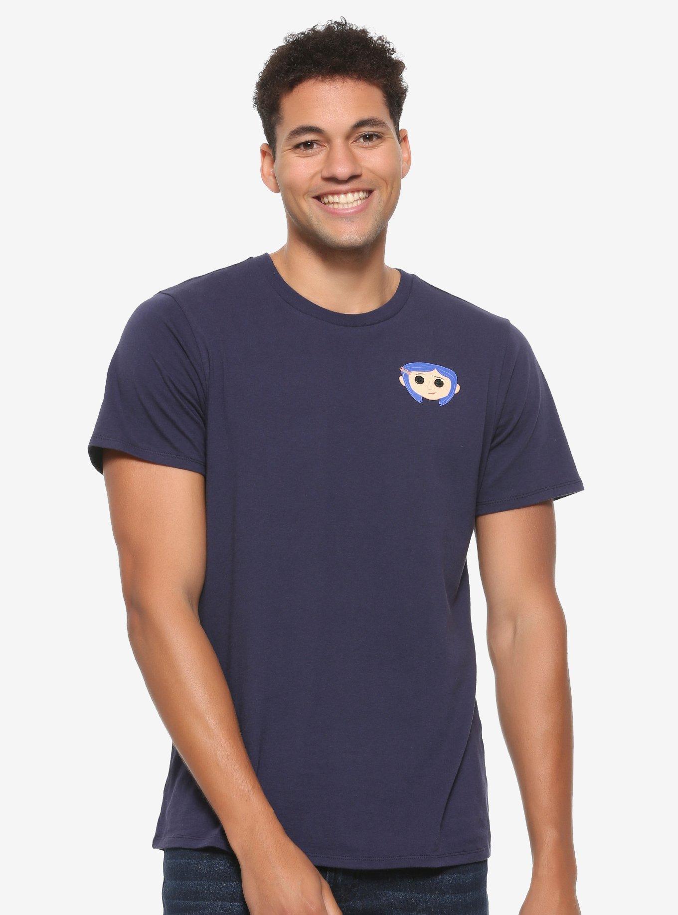Coraline Button Eyes T-Shirt - BoxLunch Exclusive, BLUE, hi-res
