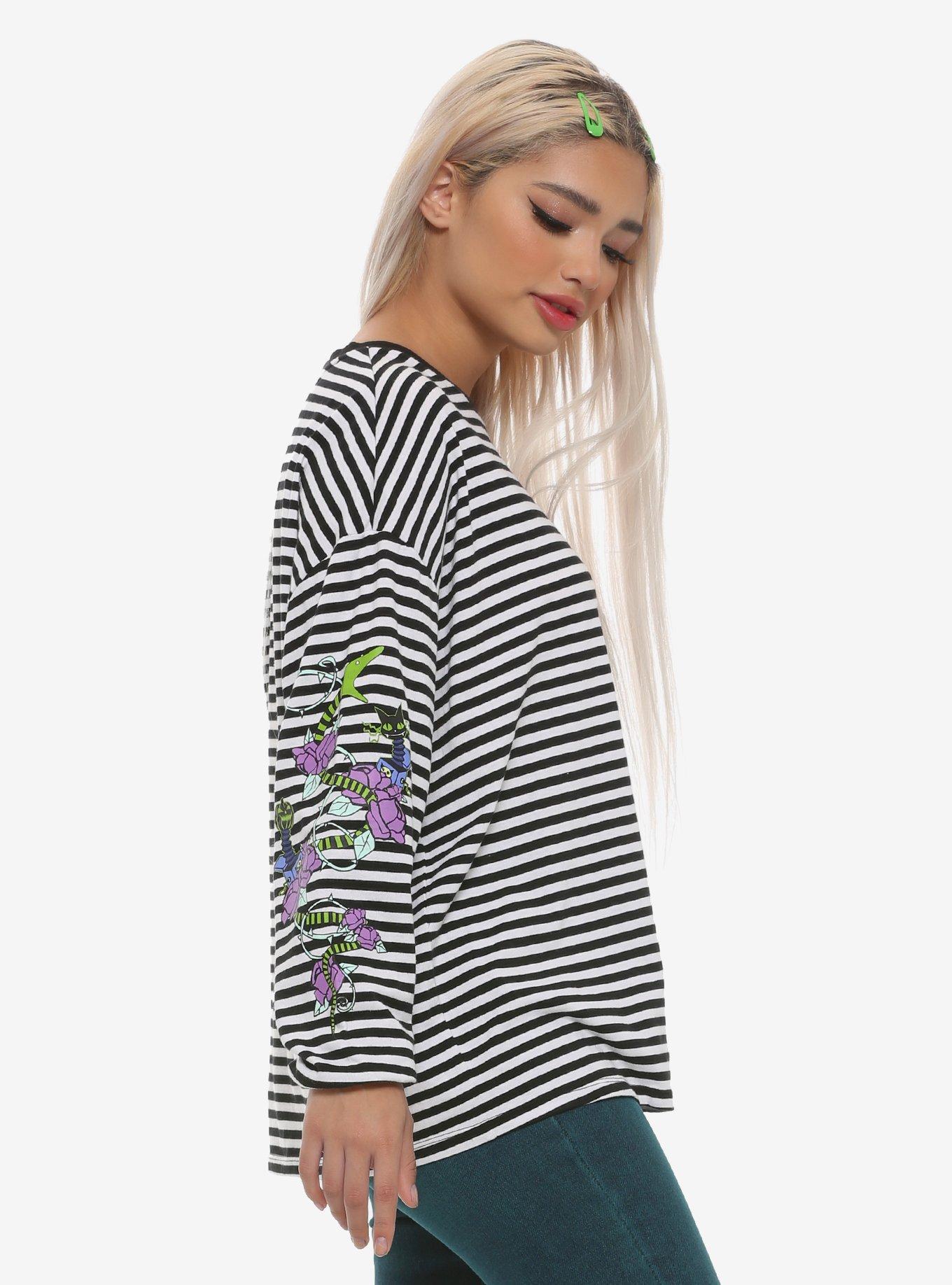 The Nightmare Before Christmas Stripe Oversized Long-Sleeve T-Shirt, MULTI, hi-res