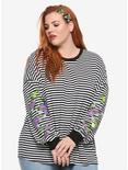 The Nightmare Before Christmas Stripe Oversized Long-Sleeve T-Shirt Plus Size, MULTI, hi-res