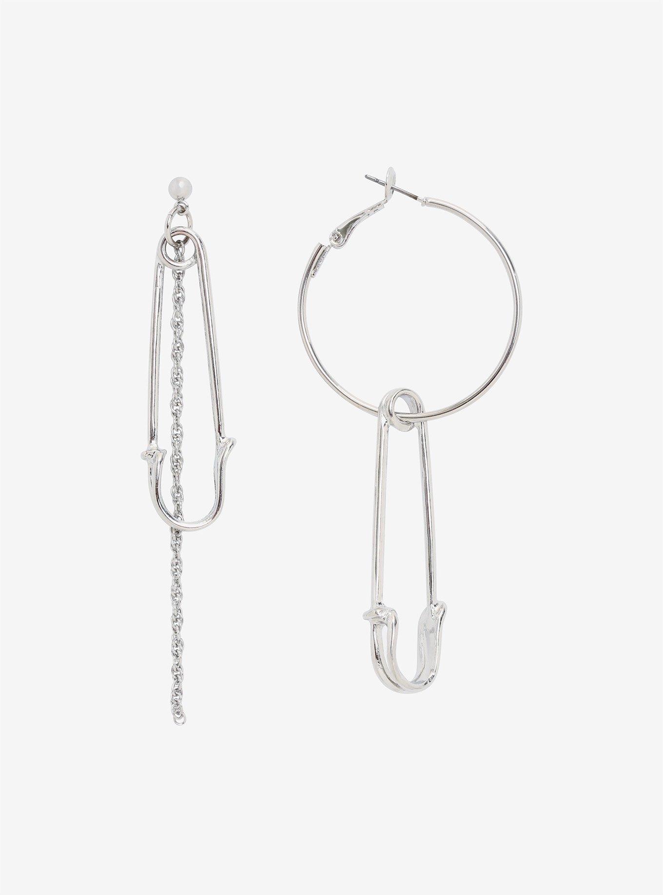 Weirdo's Gang Mismatch Safety Pin Earrings, , hi-res