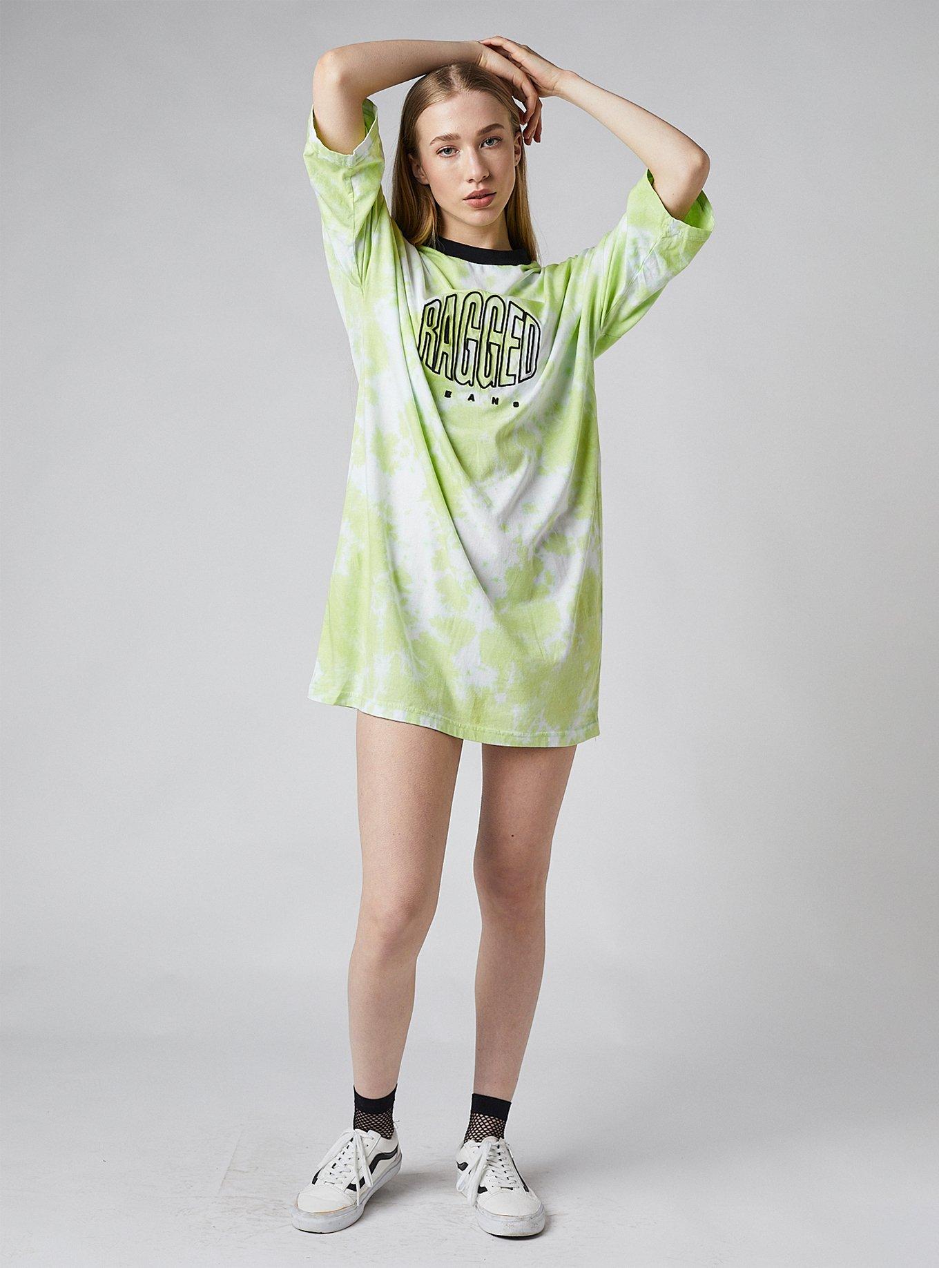 The Ragged Priest Green Tie-Dye Dress, TIE DYE, hi-res