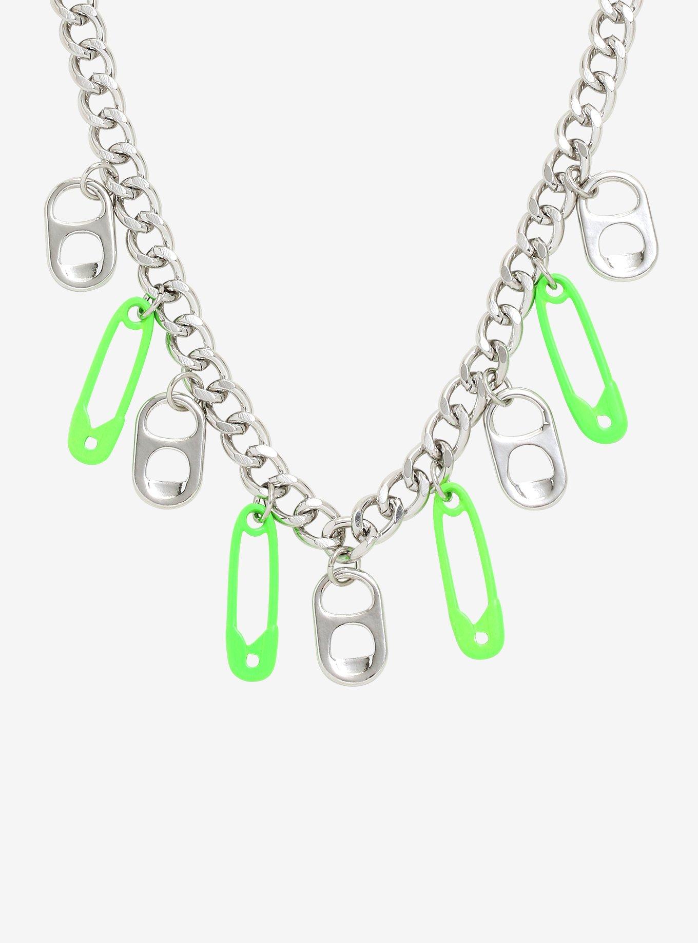 Weirdo's Gang Safety Pin & Pull Tab Necklace, , hi-res
