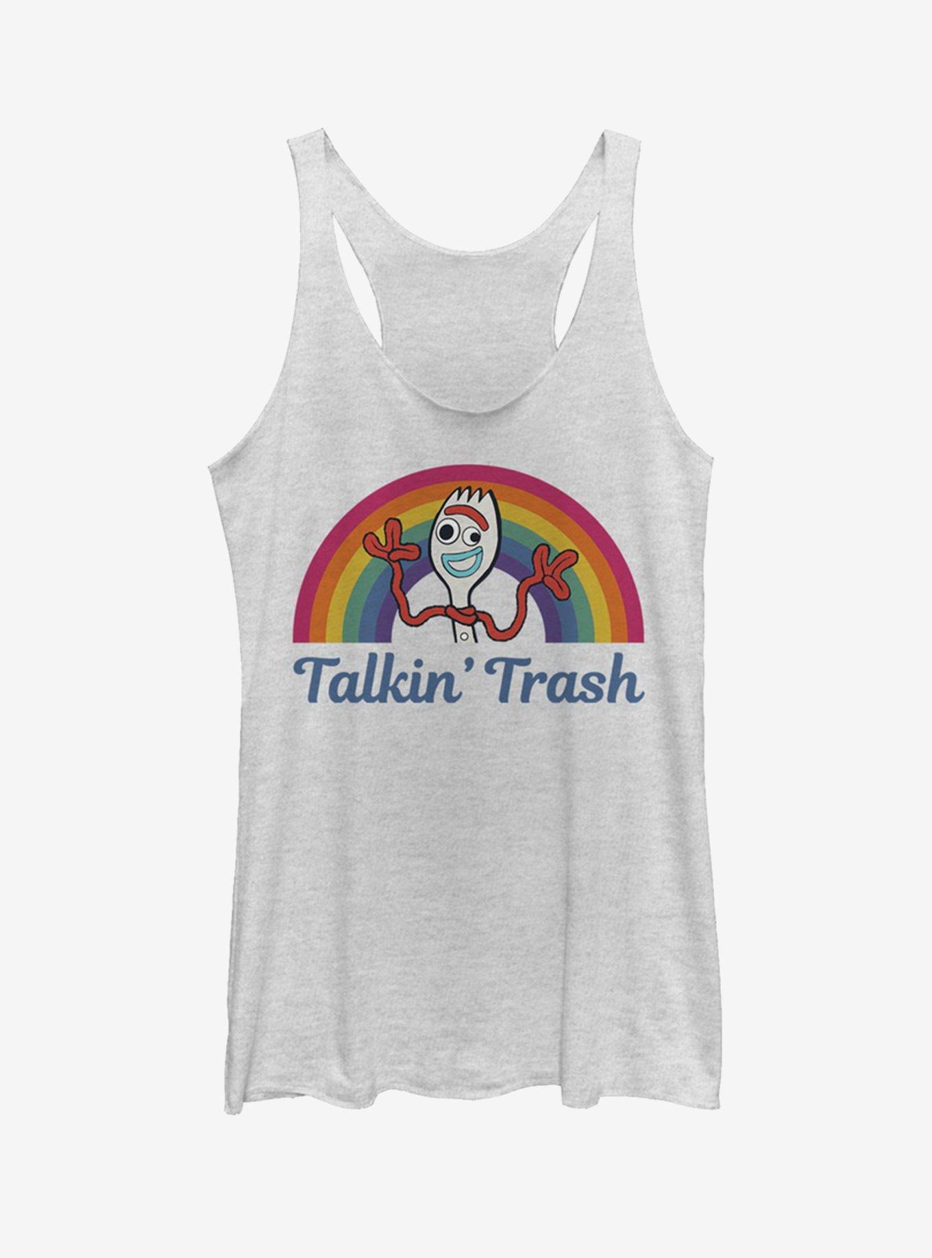Disney Pixar Toy Story 4 Forky Talkin Trash Womens White Tank Top, , hi-res