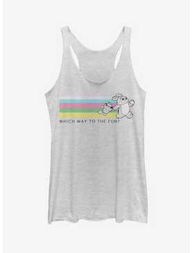 Disney Pixar Toy Story 4 Ducky Bunny Which Way To Fun Womens White Tank Top, , hi-res