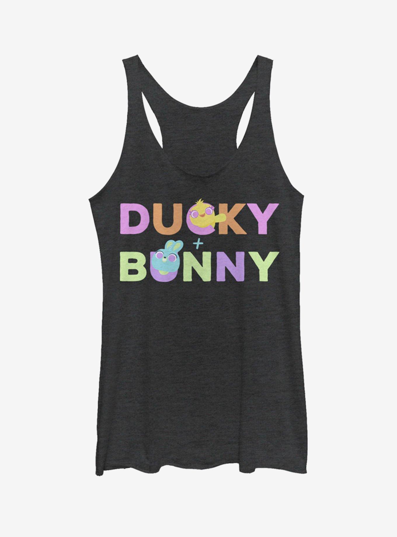 Disney Pixar Toy Story 4 Ducky Bunny Peekaboo Womens Black Tank Top, BLK HTR, hi-res