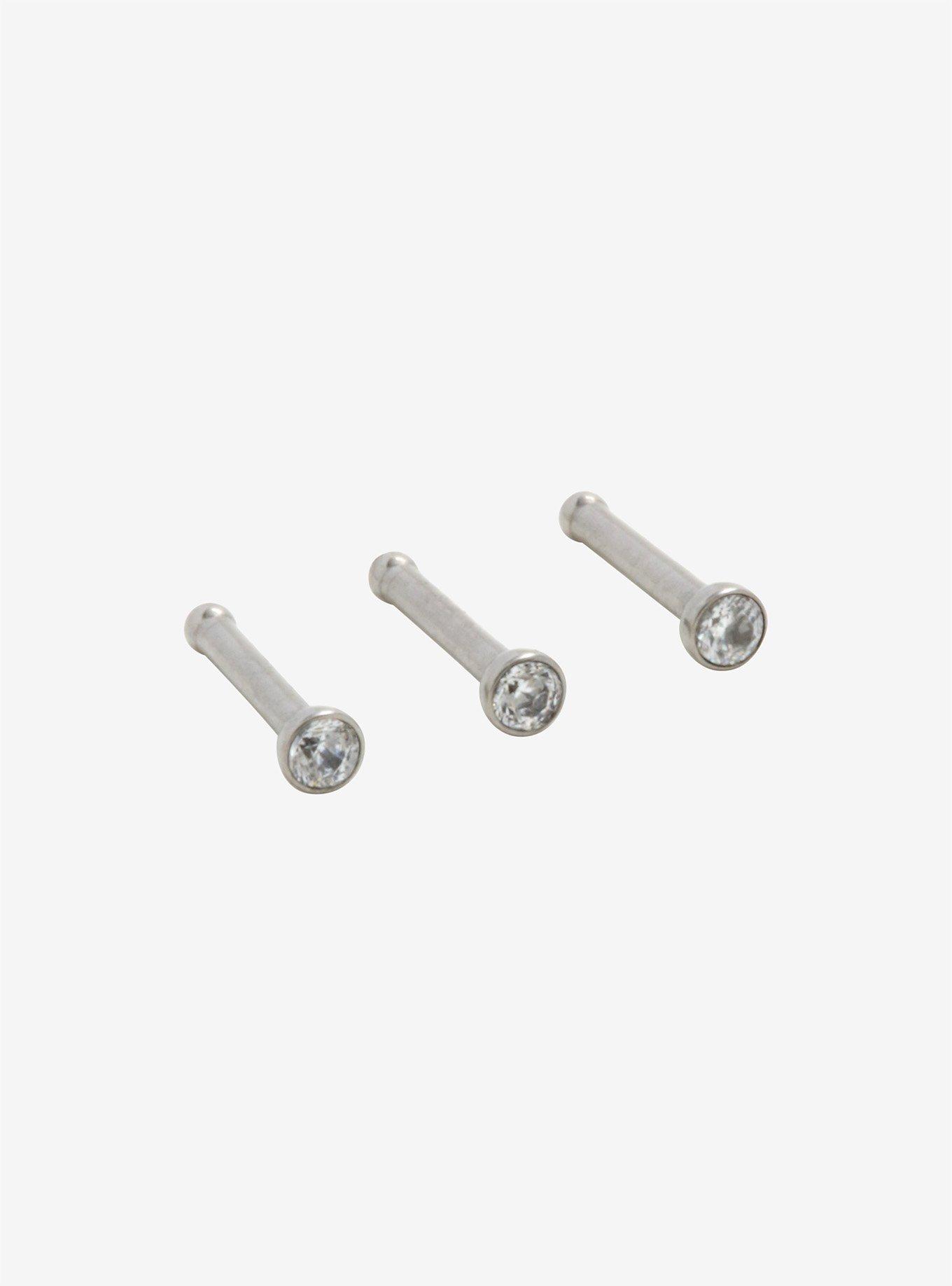 Hot topic sale clear nose stud