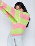 The Ragged Priest Neon Pink & Green Girls Sweater, LIME, hi-res