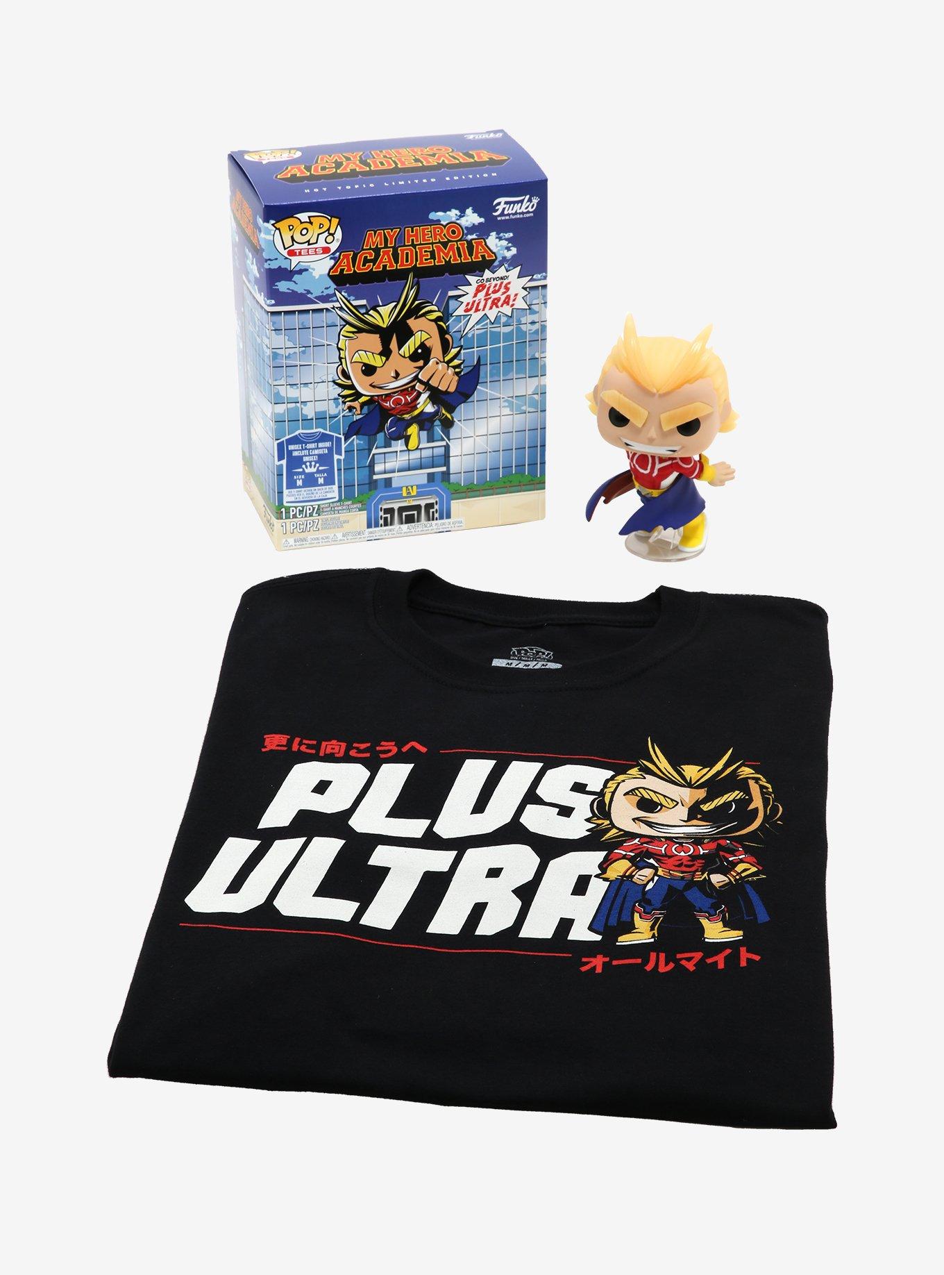 Funko My Hero Academia Pop! Tees Plus Ultra T-Shirt & Silver Age All Might Glow-In-The-Dark Vinyl Figure Box Set Hot Topic Exclusive, MULTI, hi-res