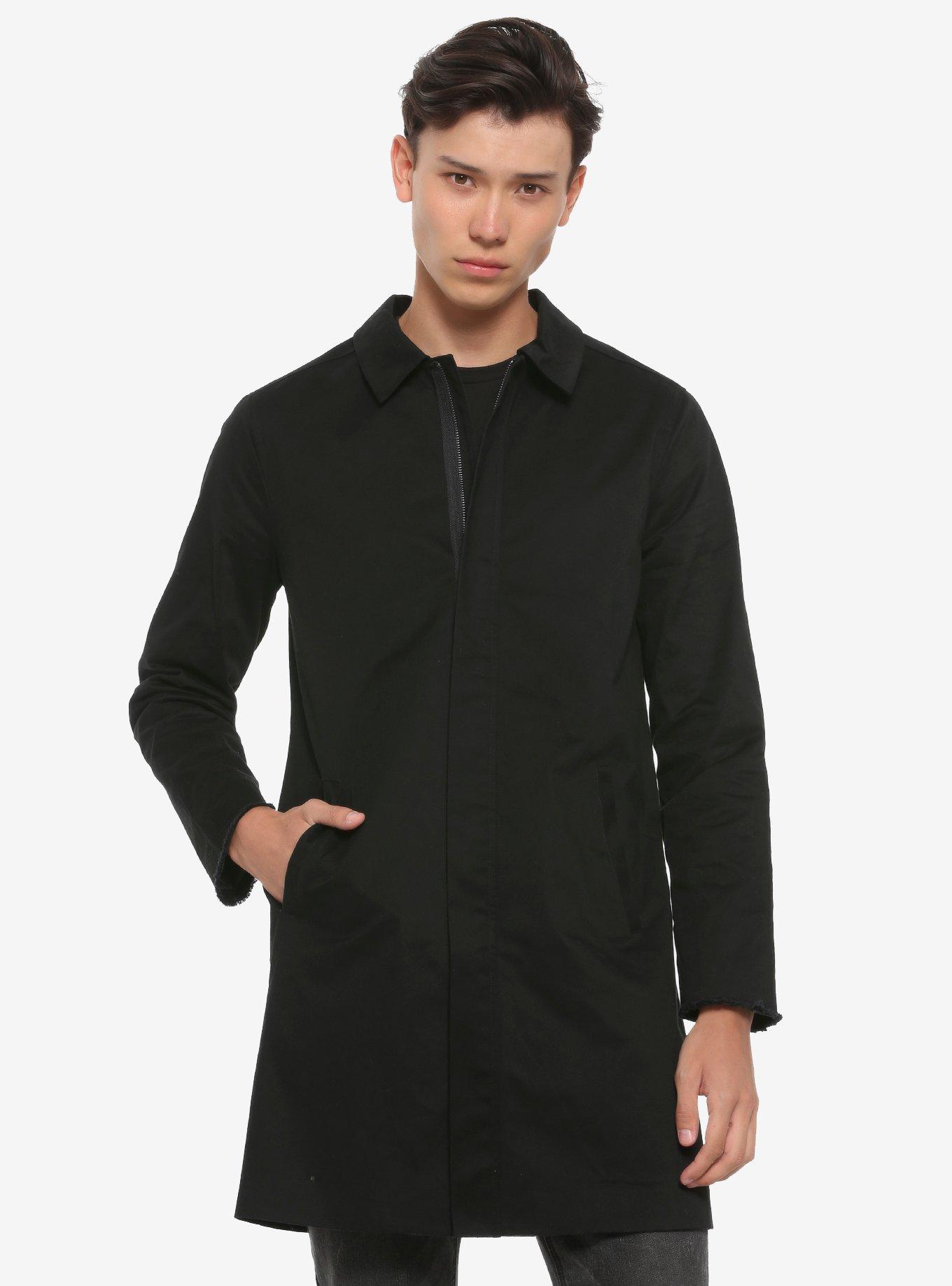 Black Trench Coat, BLACK, hi-res