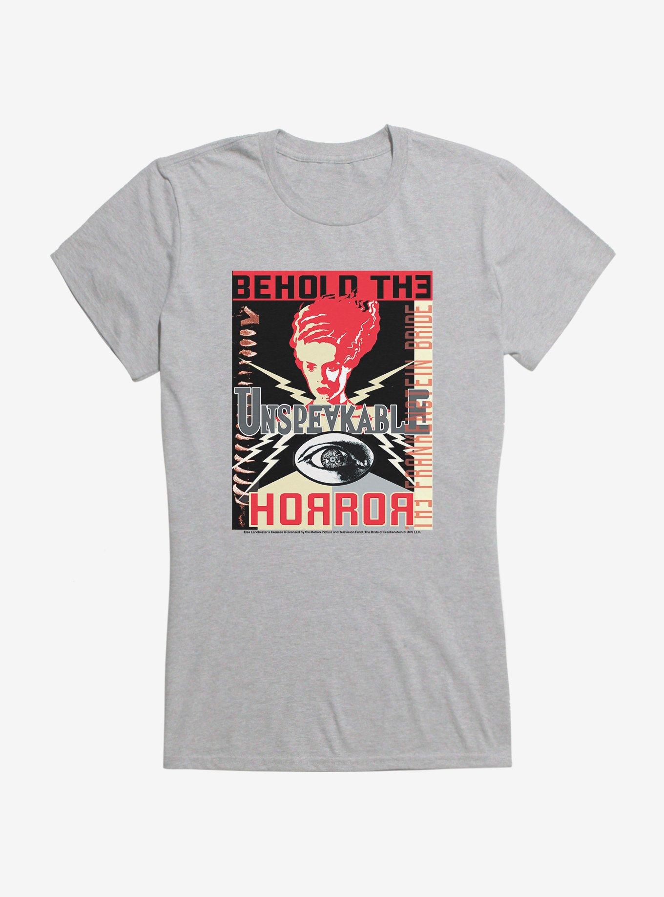 The Bride of Frankenstein Unspeakable Horror Girls T-Shirt, HEATHER, hi-res