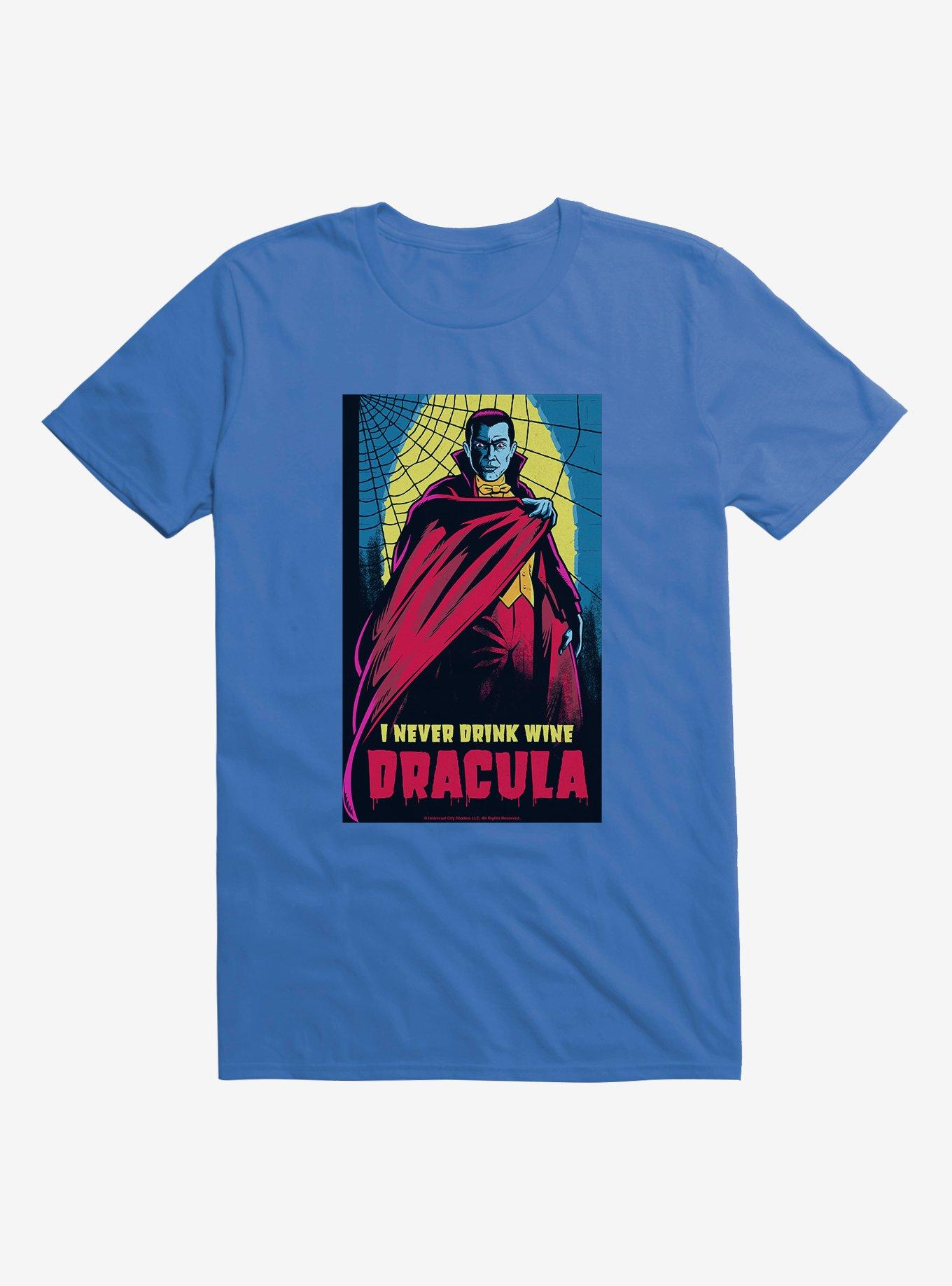 Dracula I Never Drink Wine T-Shirt, ROYAL BLUE, hi-res