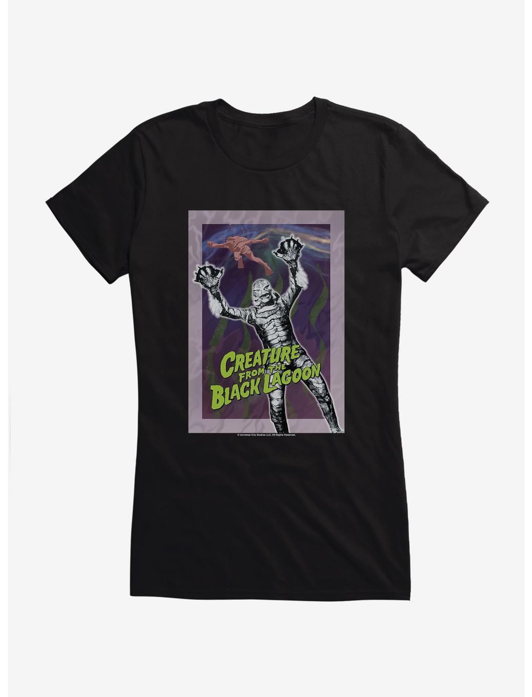 Creature From The Black Lagoon Poster Girls T-Shirt, BLACK, hi-res