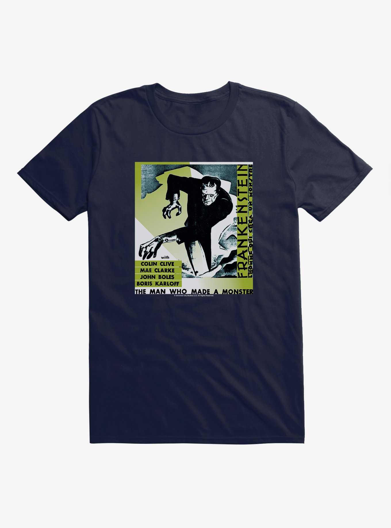 Frankenstein The Man Who Made A Monster T-Shirt, NAVY, hi-res