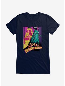 Bride of Frankenstein Made Me From The Dead Girls T-Shirt, NAVY, hi-res