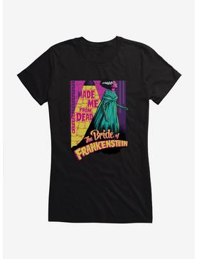 Bride of Frankenstein Made Me From The Dead Girls T-Shirt, BLACK, hi-res