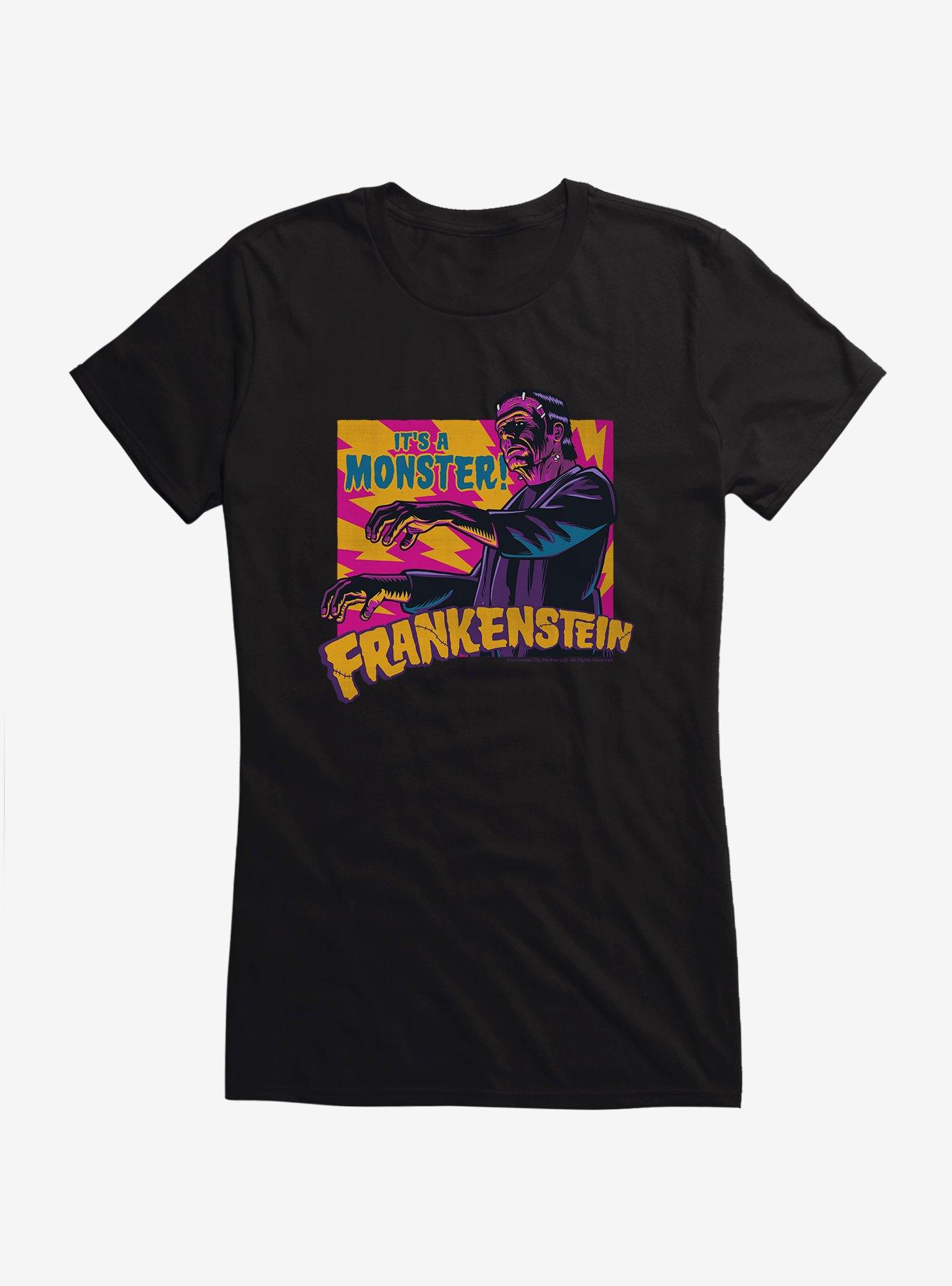 Frankenstein It's A Monster Girls T-Shirt, BLACK, hi-res