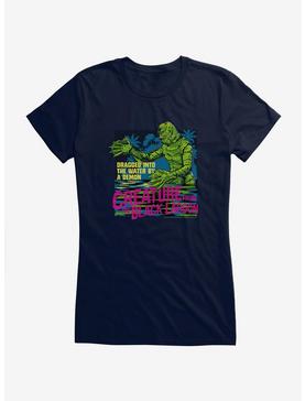 Creature From The Black Lagoon Dragged Into The Water By A Demon Girls T-Shirt, NAVY, hi-res