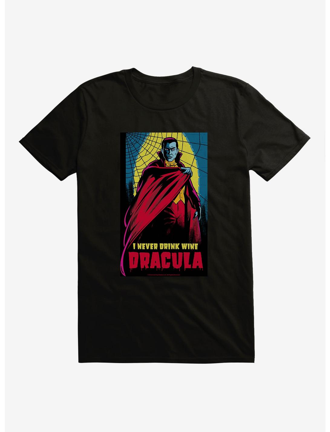 Dracula I Never Drink Wine T-Shirt, BLACK, hi-res