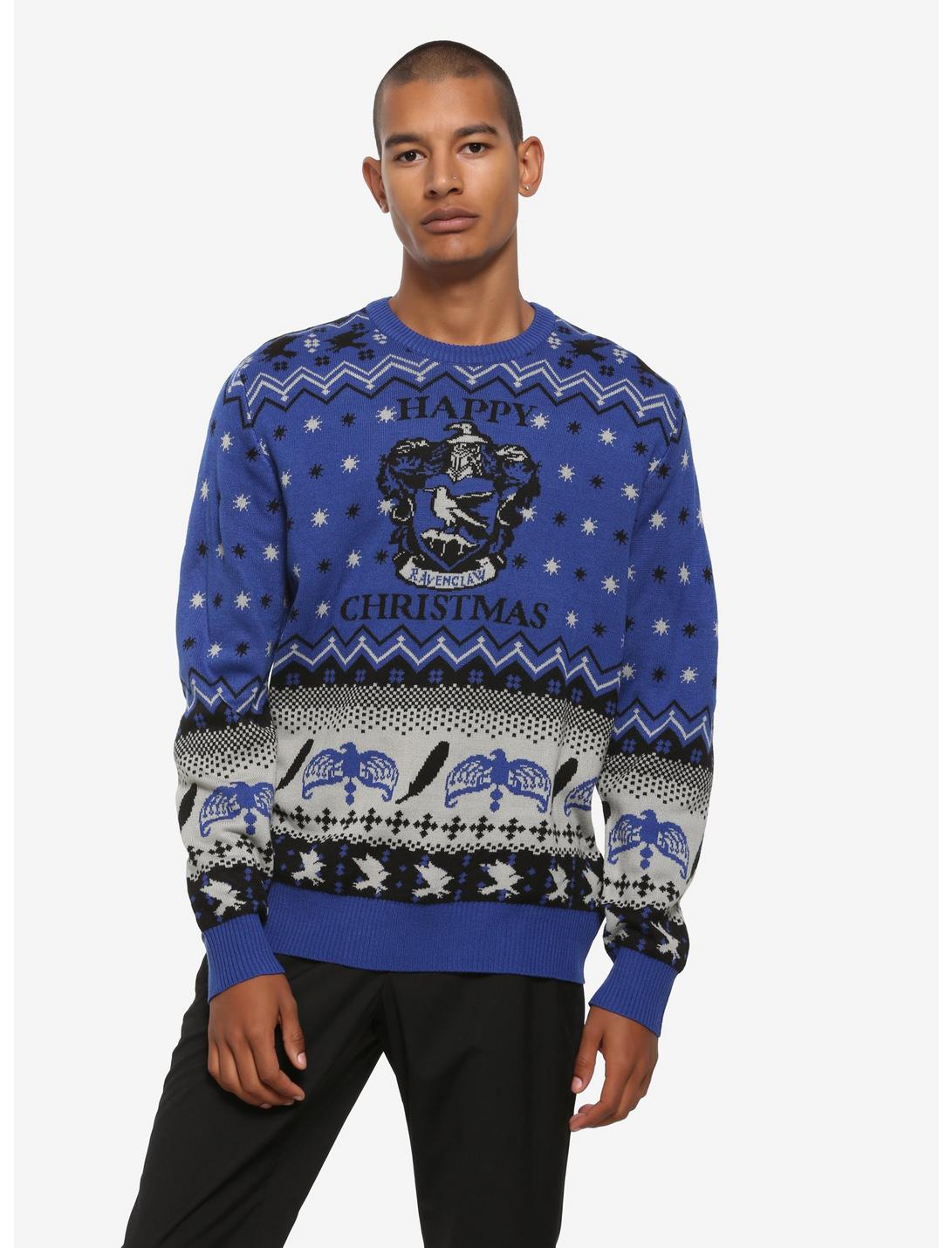 Harry Potter Ravenclaw Ugly Holiday Sweater - BoxLunch Exclusive, BLUE, hi-res