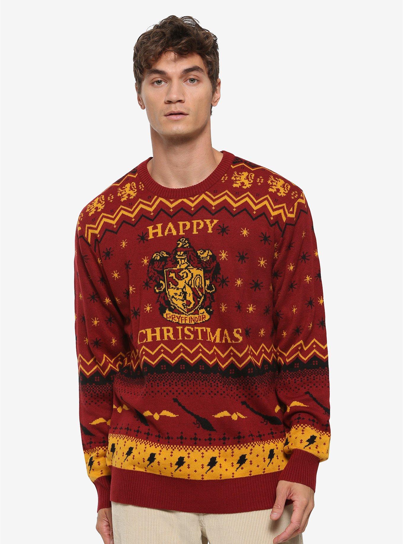 Harry Potter Gryffindor Ugly Holiday Sweater - BoxLunch Exclusive, RED, hi-res